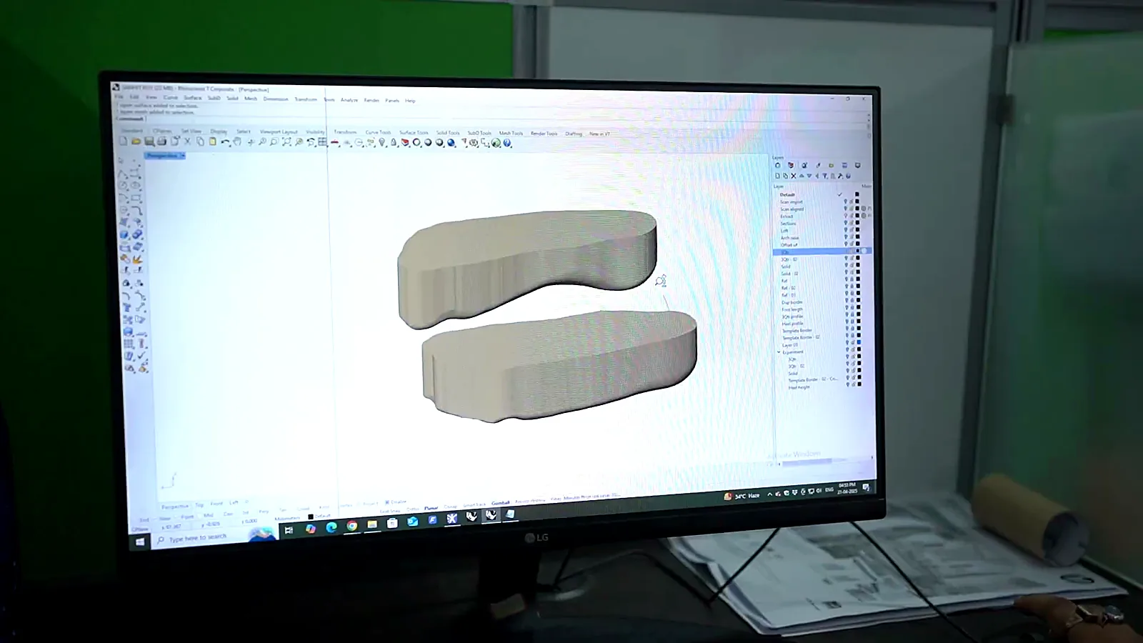 Custom insoles being designed in 3D at CuraFoot